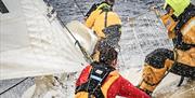 Clipper sailors getting beaten by spray - credit clipperroundtheworld.com