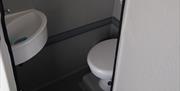 Clean, modern toilet on board