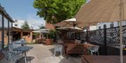 Outdoor dining at The Garden Restaurant