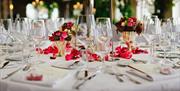 Stock image of a table set for a dinner dance