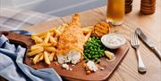 Fresh fish and chips served at the Clarence Pier Brewer's Fayre