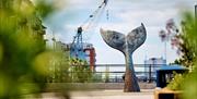 The whale tail sculpture at Gunwharf Quays