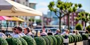 Al fresco dining at the water's edge in Gunwharf Quays
