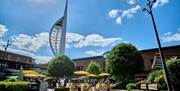 Central Square at Gunwharf Quays with the Spinnaker Tower in the background