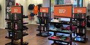Stands with accessories to by at the Hype outlet in Gunwharf Quays