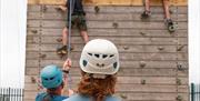 A climbing wall in use at the Andrew Simpson Centre