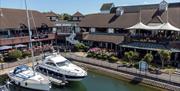 The Port Solent marina with a selection of its bars and restaurants behind