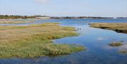 The clear blue sky and lake at farlington