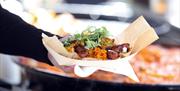 Fresh food being served at an event in Gunwharf Quays