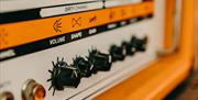 Close-up of an Orange amp head at Southsea Sound