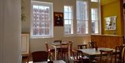 Upstairs seating in the bright and airy Groundlings Theatre