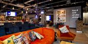 Reception and relaxed seating area in the Portsmouth Village Hotel