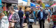 Crowds enjoying the Waterside Market