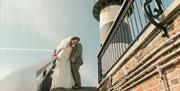 A couple celebrates at Southsea Castle