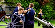 A team takes part in a Field Gun event