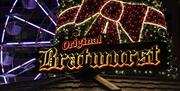 Lights above a Bratwurst stall at Gunwharf Quays