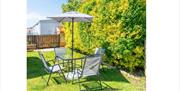 Outdoor seating at one of the Southsea Caravans