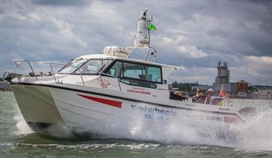 A Wetwheels Solent boat on the water