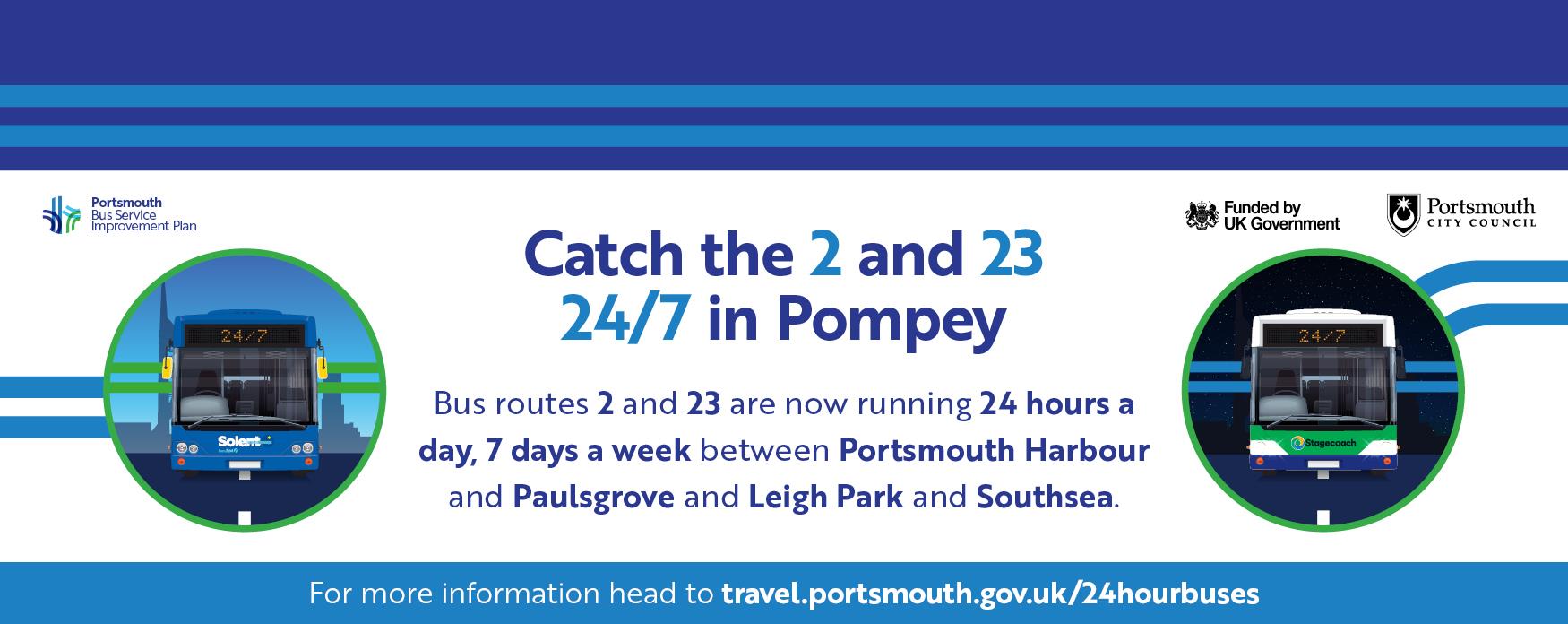 24/7 bus services now operating in Portsmouth
