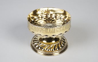 Photograph of the Bodkin Cup, which dates back to the era of the Mary Rose