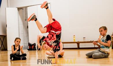 Youngster breakdancing at Funk Format Street Dance Classes