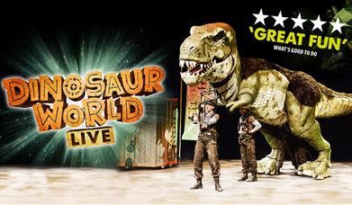 Poster for Dinosaur World Live featuring one of the creatures