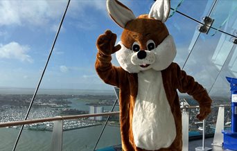 Photograph of the Easter Bunny at Spinnaker Tower.