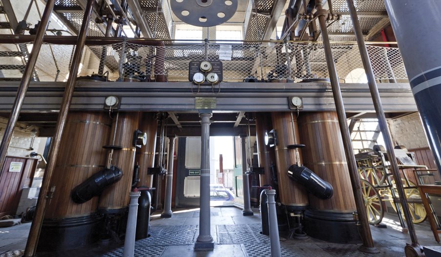 Inside of the Eastney Beam Engine House