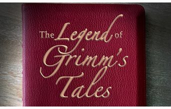 Leather book inscribed with the words The Legend of Grimm's Tales