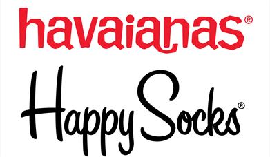 Composite of the Havaianas and Happy Socks logos