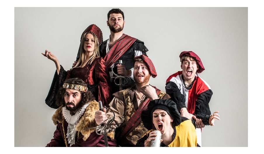Photograph showing the cast of Sh!t-Faced Shakespeare: Macbeth