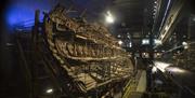 Image of the Mary Rose hull in situ at the museum