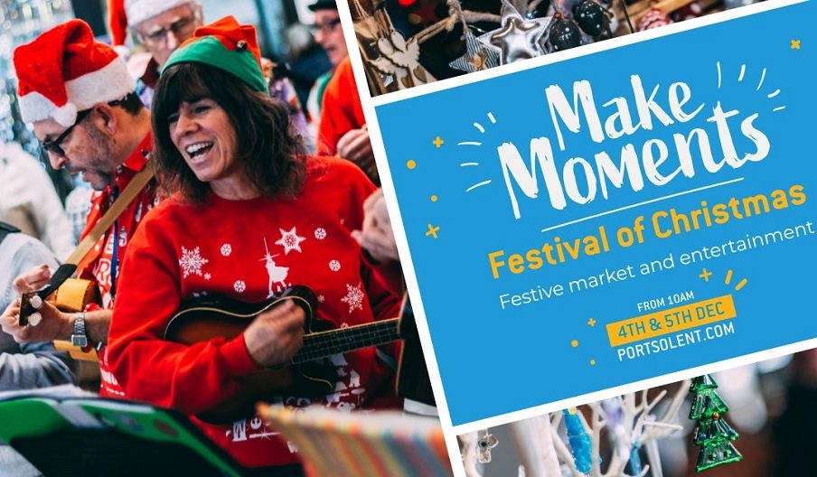 Poster image for Port Solent's Festival of Christmas featuring people celebrating