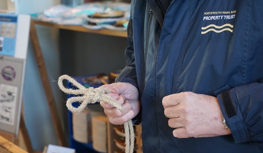Knot-tying displays at Boathouse 4