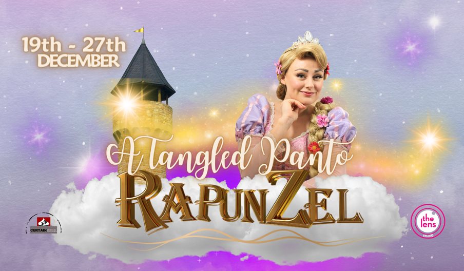 Poster image for Rapunzel - The Tangled Musical, featuring the main character with her long, blonde hair and wording of the show's title