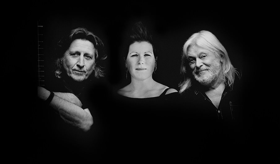 Press shot of Show of Hands, showing the band together in greyscale