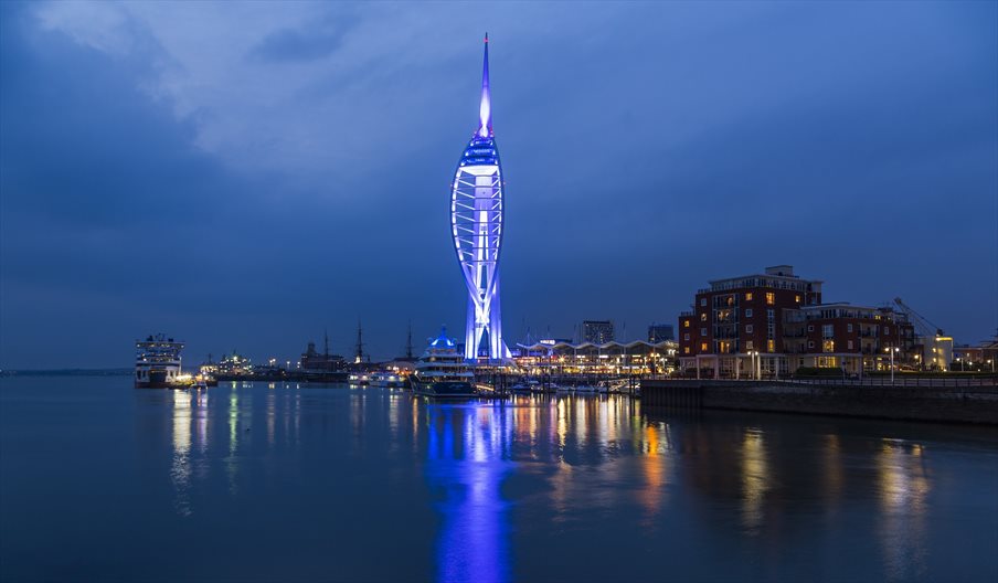Spinnaker Tower by night