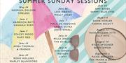 Line up poster for the Sunday Sessions 2024 at the Queens Hotel