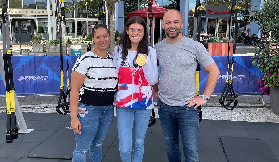 Photograph from the SWEAT Festival in Gunwharf Quays, including gold medal winning Paralympian Lauren Steadman.