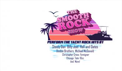 Logo for The Smooth Rock Show featuring the show name and an illustration of a yacht against a white background
