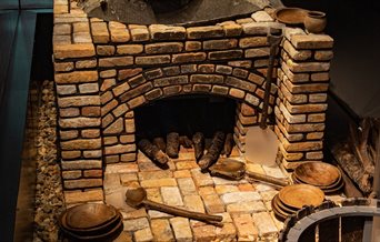 Fireplace setup at The Mary Rose museum