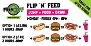 Get a Jump and Feed at Flip Out with an activity and meal deal