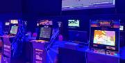 Retro arcade games set up at Portsmouth Guildhall for its Games Fest