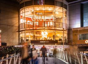 The Oracle at night with Christmas Lights