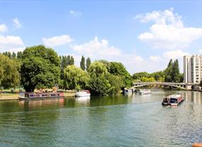 Barge along the River Thames