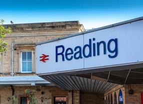 Reading Station sign close up 