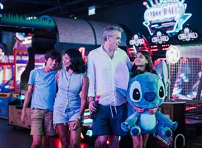 Family at Urban Fun arcade