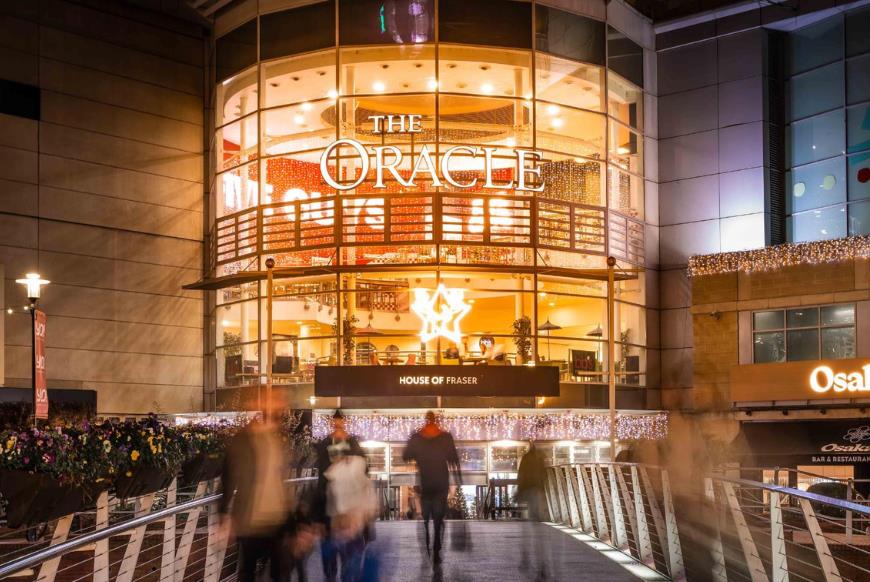 The Oracle at night with Christmas Lights
