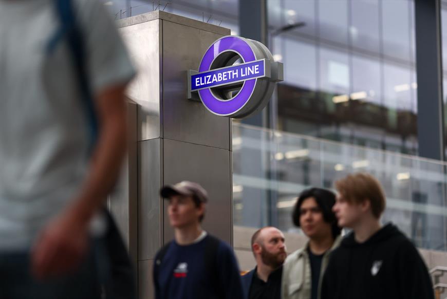 Elizabeth line sign at station