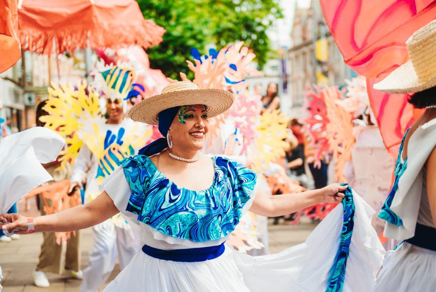 Lady dancing in parade